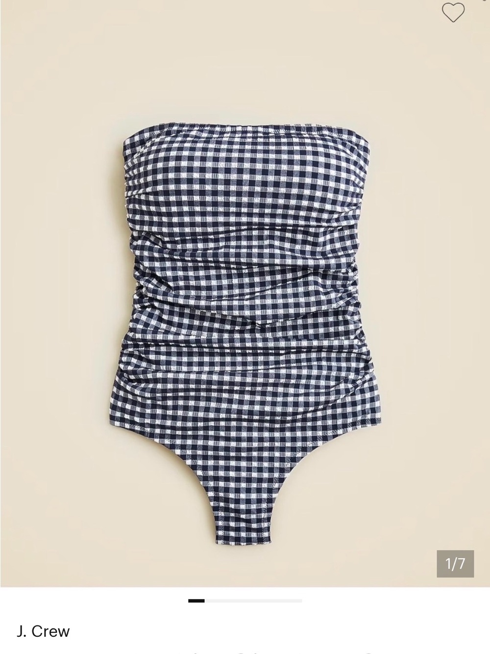 J. Crew Navy and White Gingham Women’s One-Piece